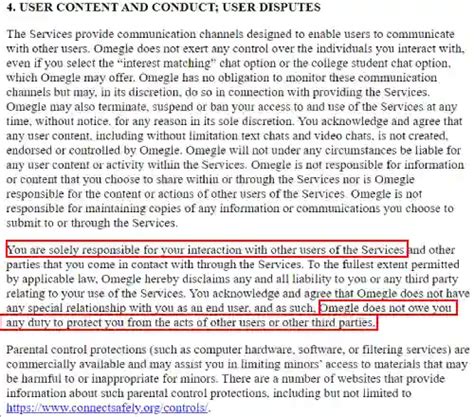 Omegle Terms of Service Agreement